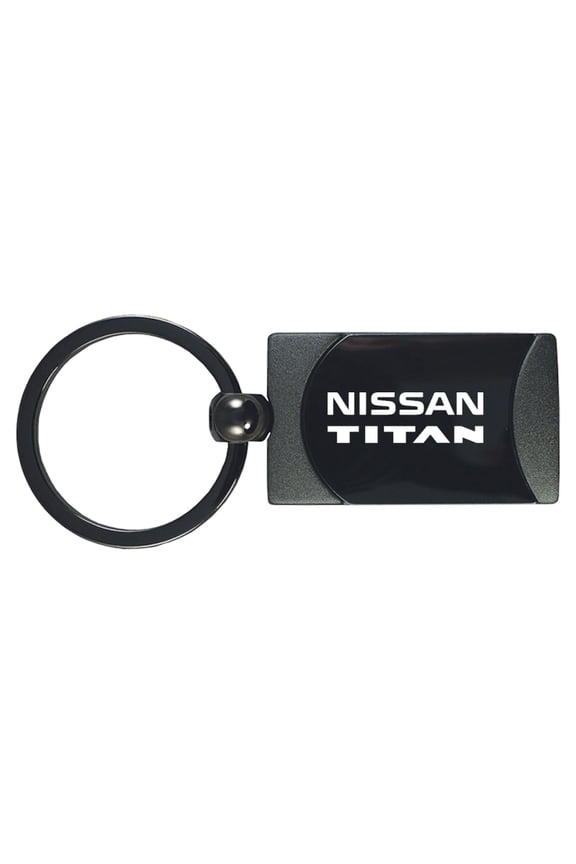 Nissan Titan Two-Tone Rectangular Key Chain (Gun Metal)