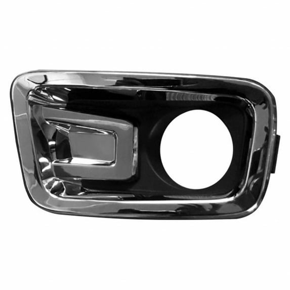 For Nissan Titan XD 2018 2019 Fog Light Bezel Driver Side | Front | Smoke Chrome | w/ Textured Black Center | Plastic | Replacement For NI1038170 | 62257EZ02D