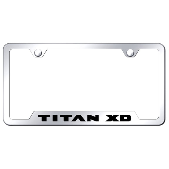Nissan Titan XD Laser Etched Logo Cut-Out License Plate Frame (Chrome)