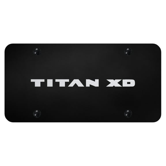 Nissan Titan XD Laser Etched Logo License Plate (Black)