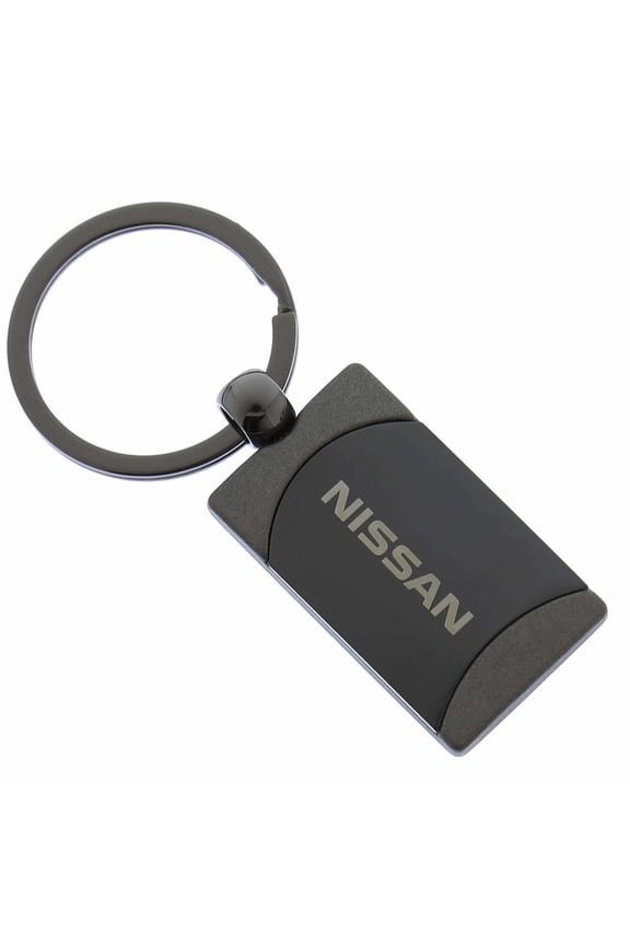 Nissan Two Tone Rectangular Gun-Metal Key Chain