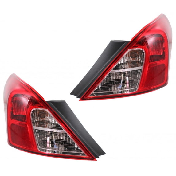 For Nissan Versa 2012-2019 OEM Tail Light Assembly Driver and Passenger Side | Pair | Clear & Red Lens | Replacement For NI2800194, NI2801194 | 265553AN0A, 191275279250, 265503AN0A