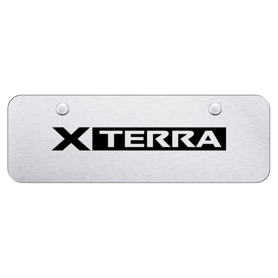 Nissan Xterra Laser Etched Logo Mini License Plate (Brushed Chrome)