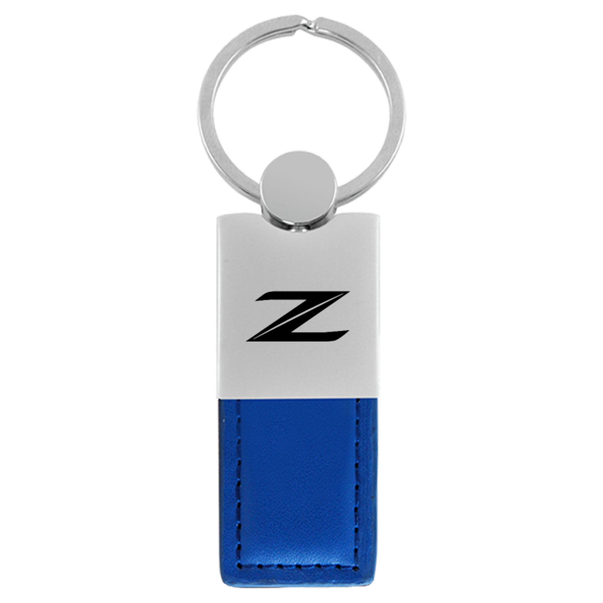 Nissan Z Duo Rectangular Leather Key Chain (Blue)