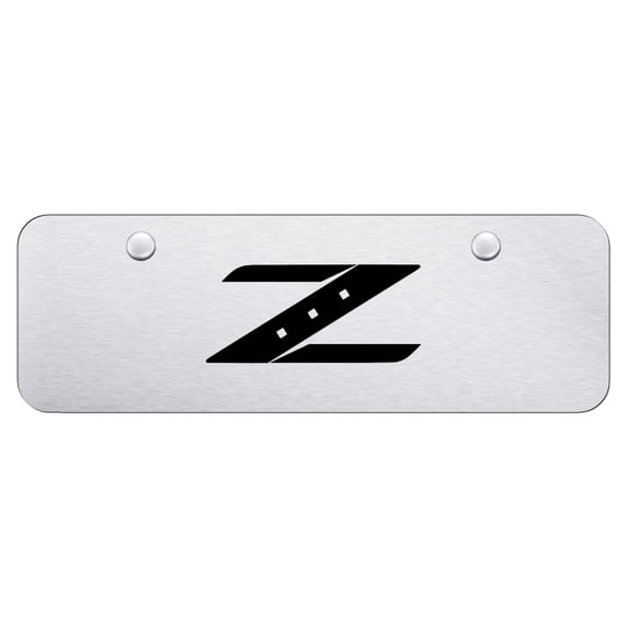 Nissan Z Laser Etched Logo Mini License Plate (Brushed Chrome)