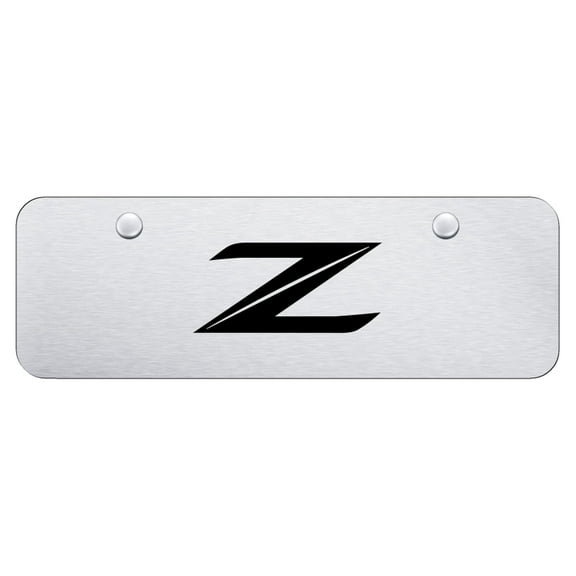 Nissan Z Laser Etched New Logo Mini License Plate (Brushed Chrome)