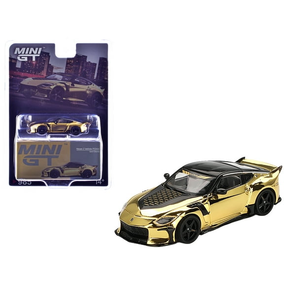 Nissan Z VeilSide FFZ400 Gold Chrome with Black Top Limited Edition 1/64 Diecast Model Car by Mini GT