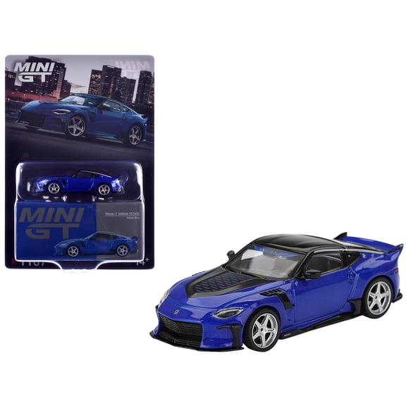 Nissan Z VeilSide FFZ400 Seiran Blue Metallic with Black Top Limited Edition 1/64 Diecast Model Car by Mini GT