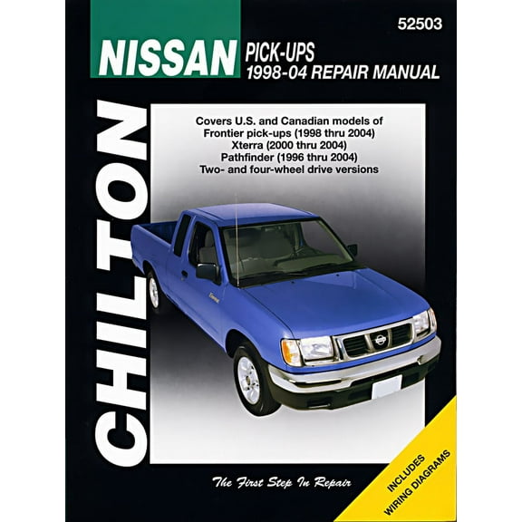 Nissan covering Frontier Pick-ups (1998-20)04), Xterra (2000-04) & Pathfinder (1996-04) for both 2 & 4-wheel drive versions (exc. information on supercharged engine models) Chilton Repair Manual... ^
