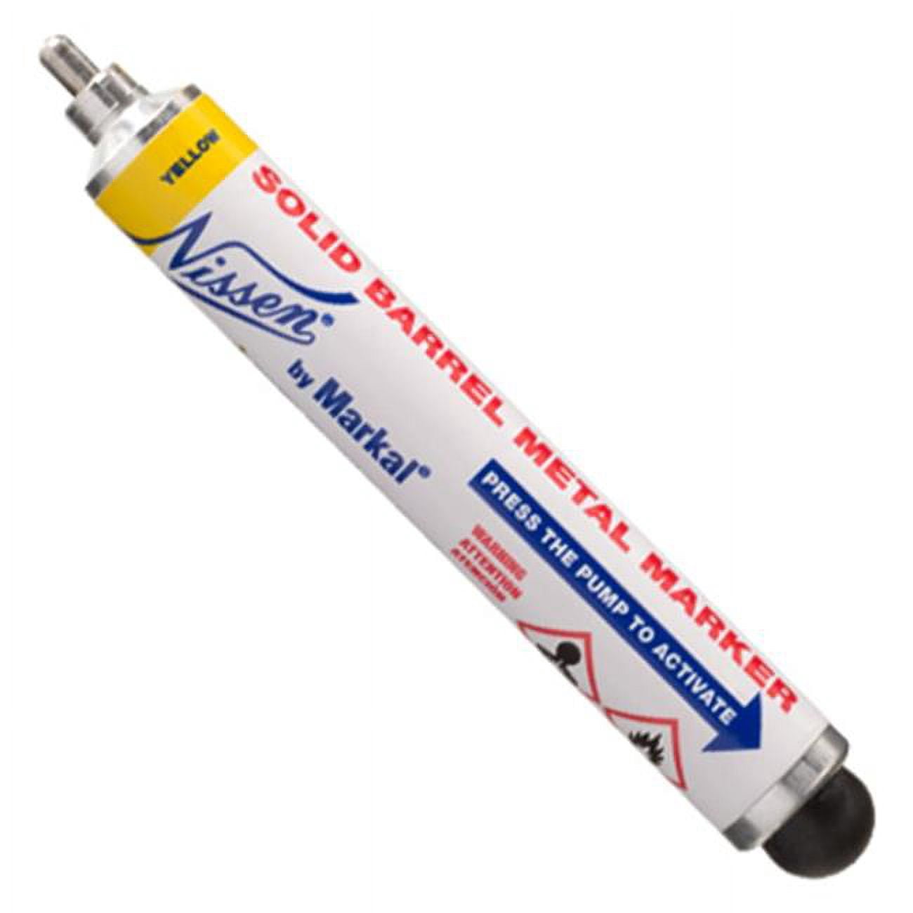 Nissen by Markal 434-28711 1.25 in. Solid Barrel Marker, Yellow - Pack of 12