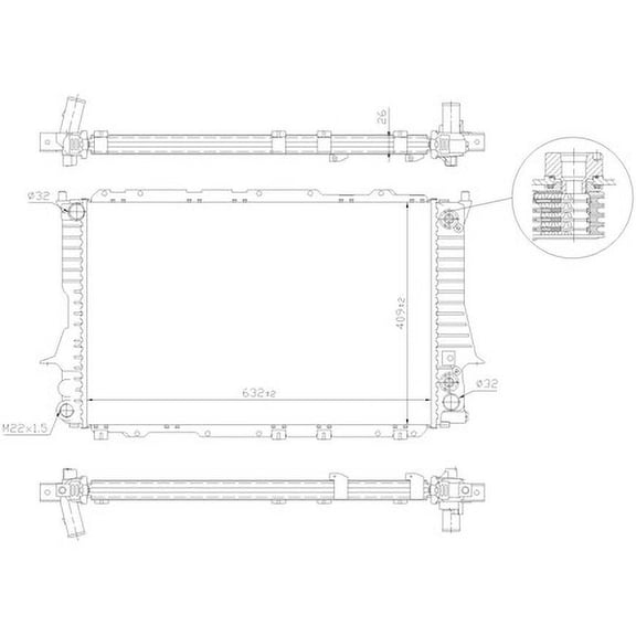 Nissens 60476 Radiator W/Integrated Transmission Oil Cooler