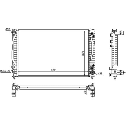 Nissens 60498 Radiator W/Integrated Transmission Oil Cooler