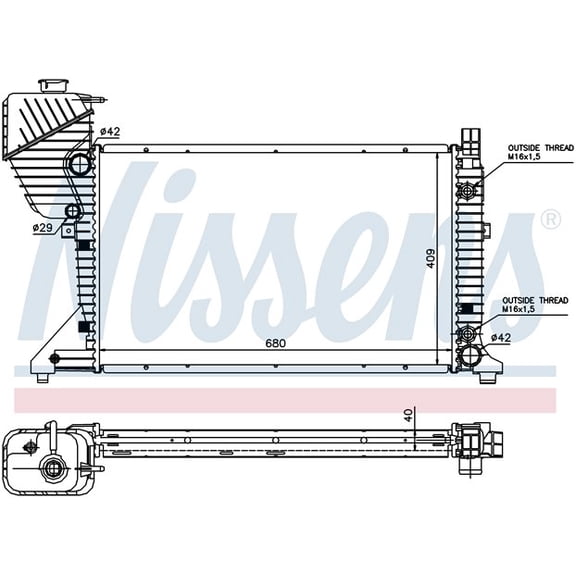 Nissens 62597A Radiator w/Integrated Transmission Oil Cooler