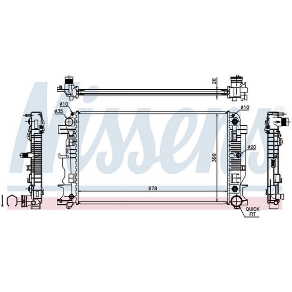 Nissens 67157A Radiator w/Integrated Transmission Oil Cooler