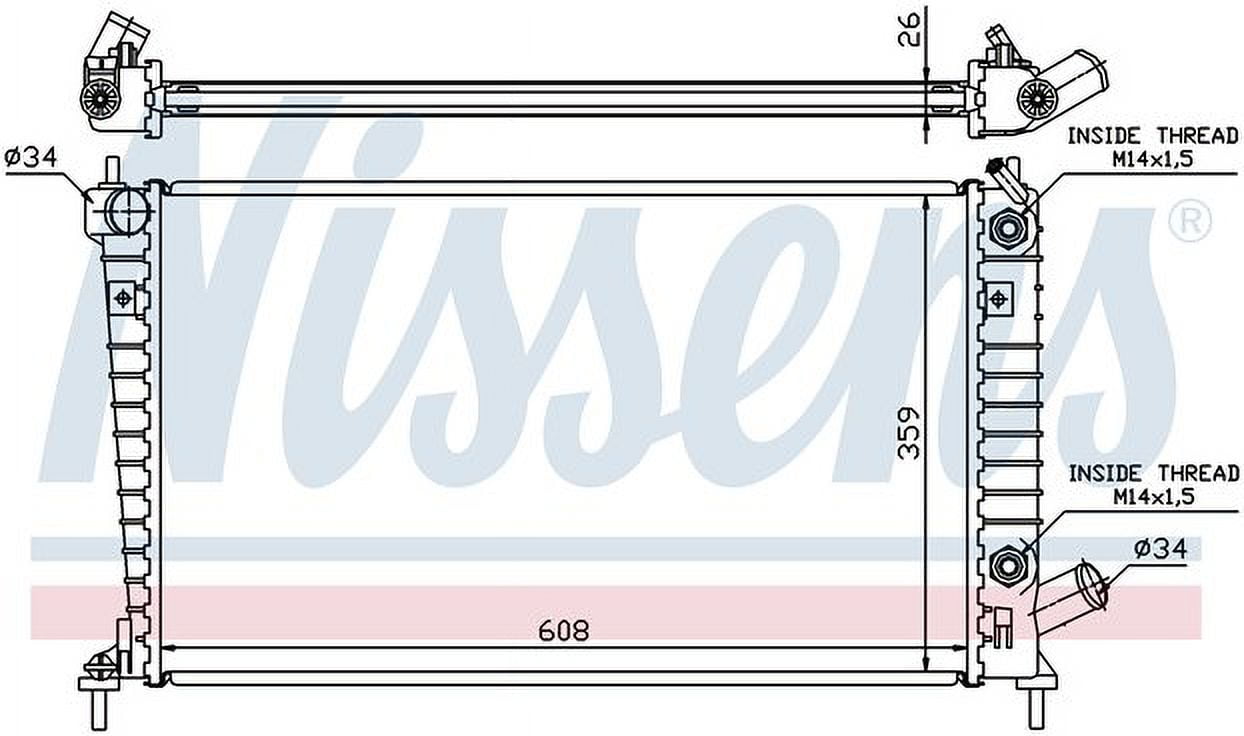 Nissens 68005A Radiator w/Integrated Transmission Oil Cooler
