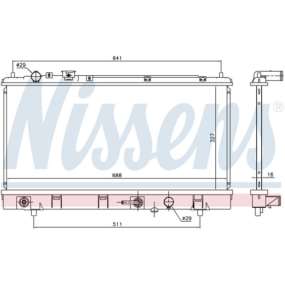 Nissens 69463 Radiator W/Integrated Transmission Oil Cooler