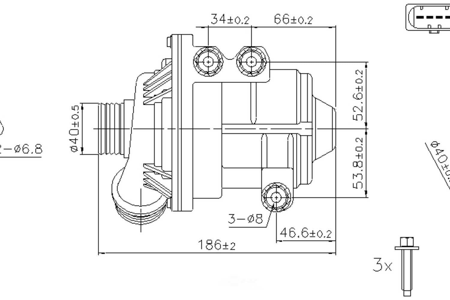 Nissens 831087 Engine Auxiliary Water Pump