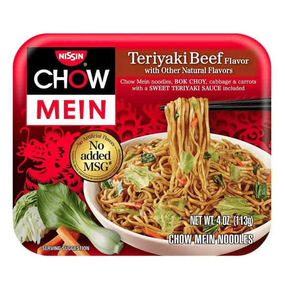 Nissin Chow Mein Premium Teriyaki Beef, 4.0 Ounce (Pack of 12)