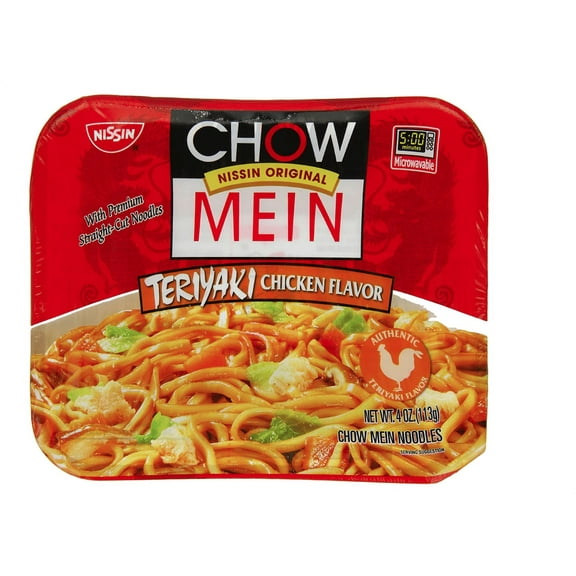 Nissin Chow Mein Teriyaki, Chicken, 4 Ounce (Pack of 8)