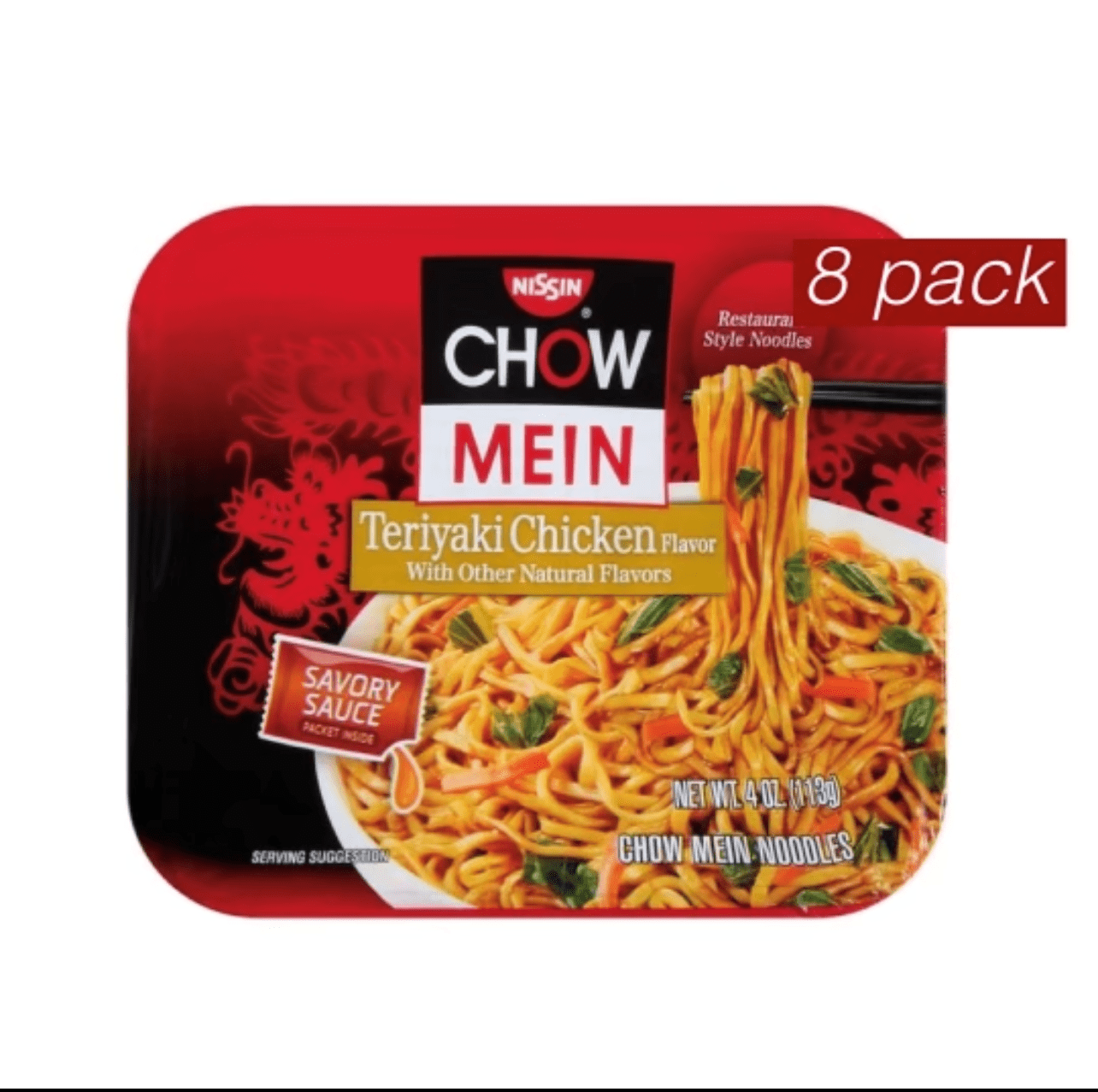 Nissin Asian Flavor Noodle Meal, Teriyaki Chicken Chow Mein, 4 oz