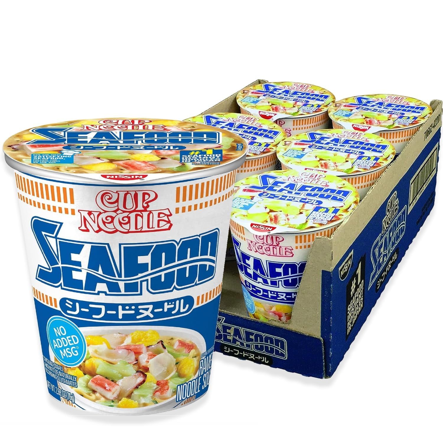 Nissin, Cup Noodles Soup, Seafood Flavor, 2.68 oz (case of 6