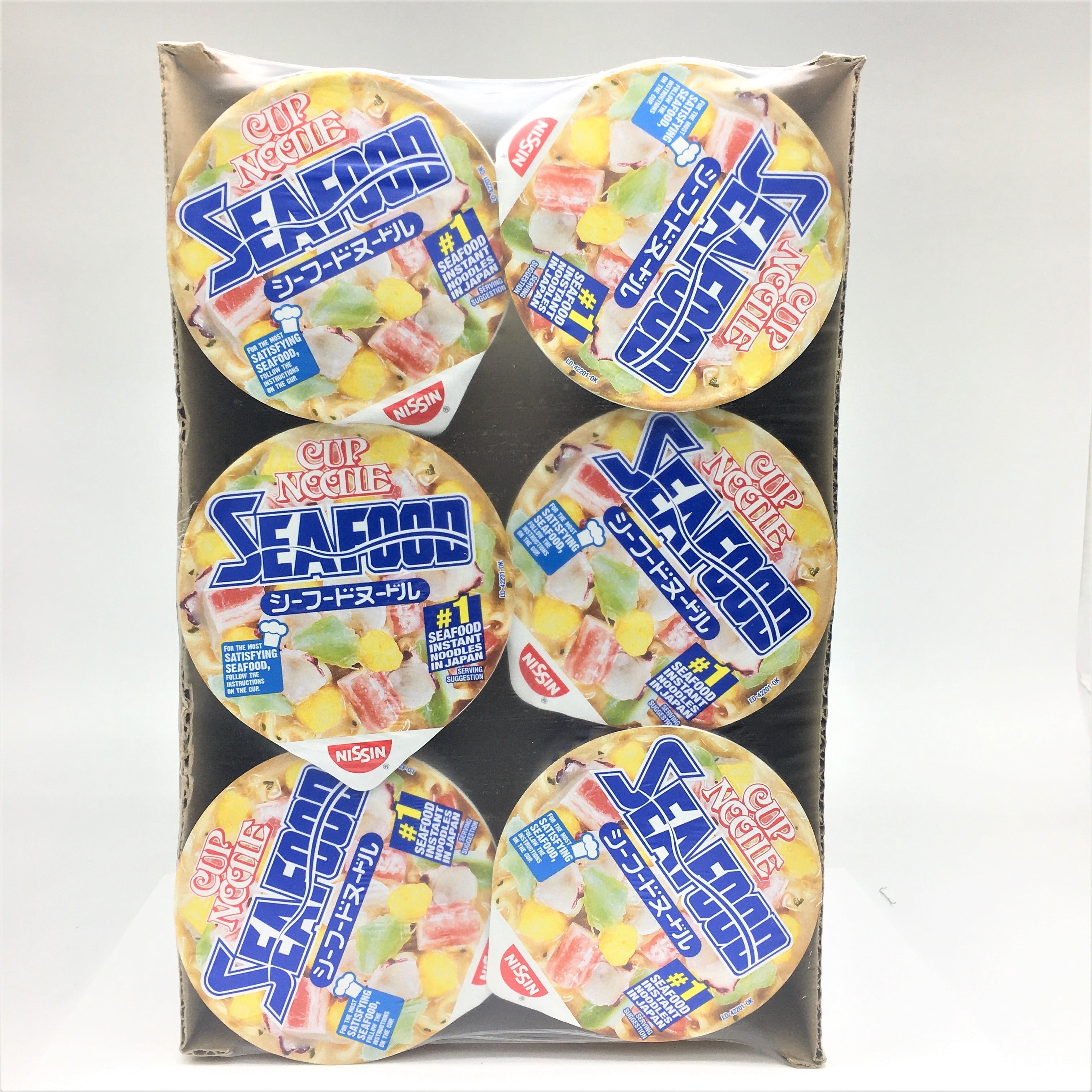 (6 pack) (6 pack) Nissin Foods Cup Noodle Ramen Noodle Soup Seafood, 2.7 oz Cup, Shelf-Stable