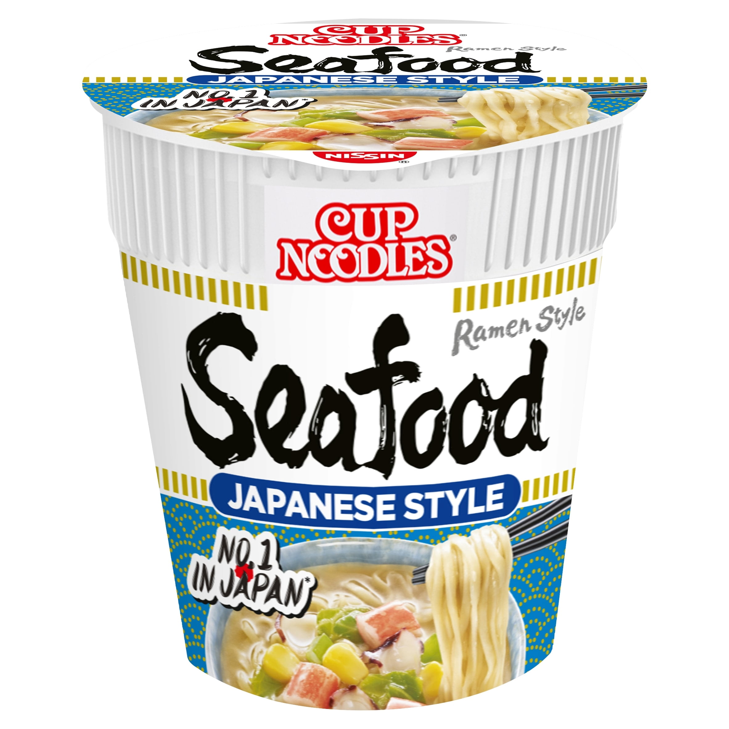 Nissin Cup Noodles Instant Ramen Pot Japanese Seafood 75g, Imported from Britain