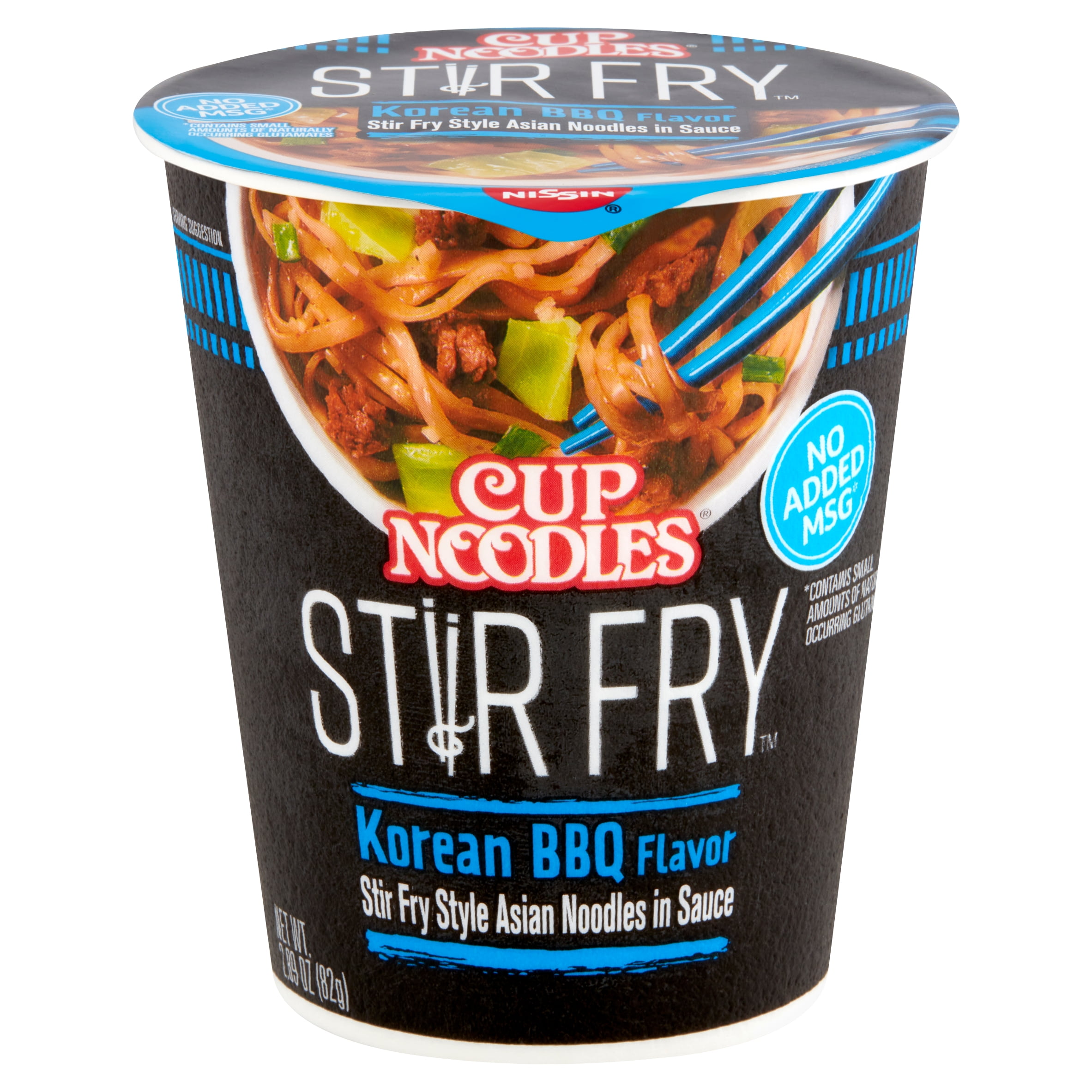 (6 pack) Nissin Cup Noodles Stir Fry Korean BBQ Flavor Noodles, 2.89 oz