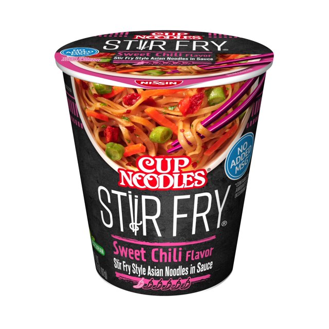Nissin Cup Noodles Stir Fry Noodles In Sauce, Sweet Chili, 2.89 Ounce