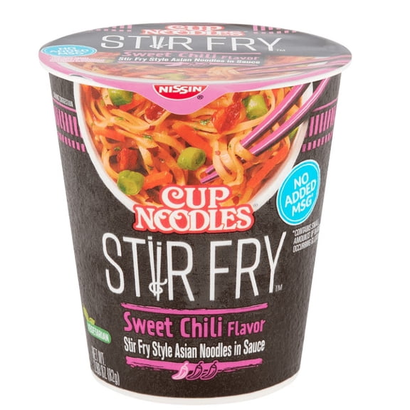 Nissin Cup Noodles Stir Fry Sweet Chili Flavor Noodles, 2.89 oz x6