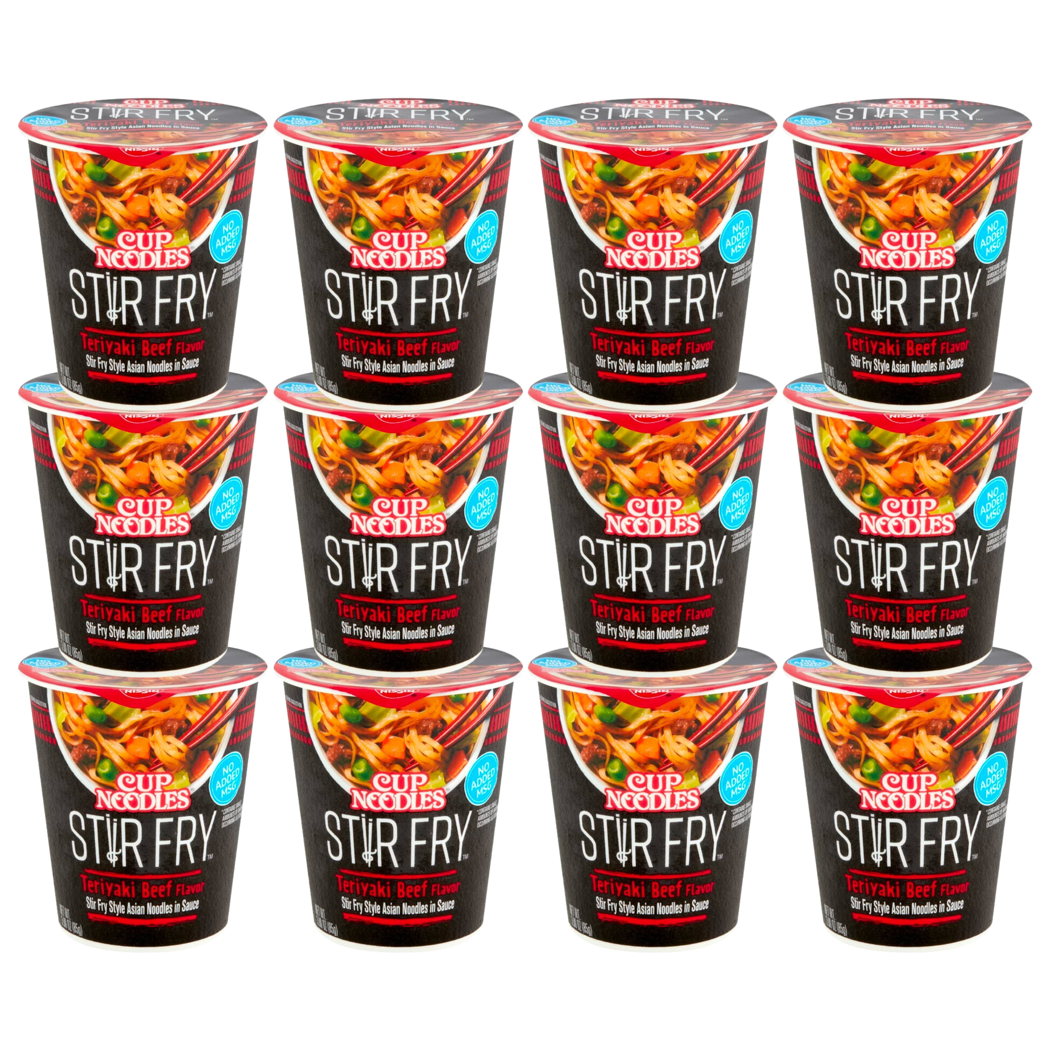 Nissin Cup Noodles Stir Fry Teriyaki Beef Flavor Noodles (3 oz., Pack