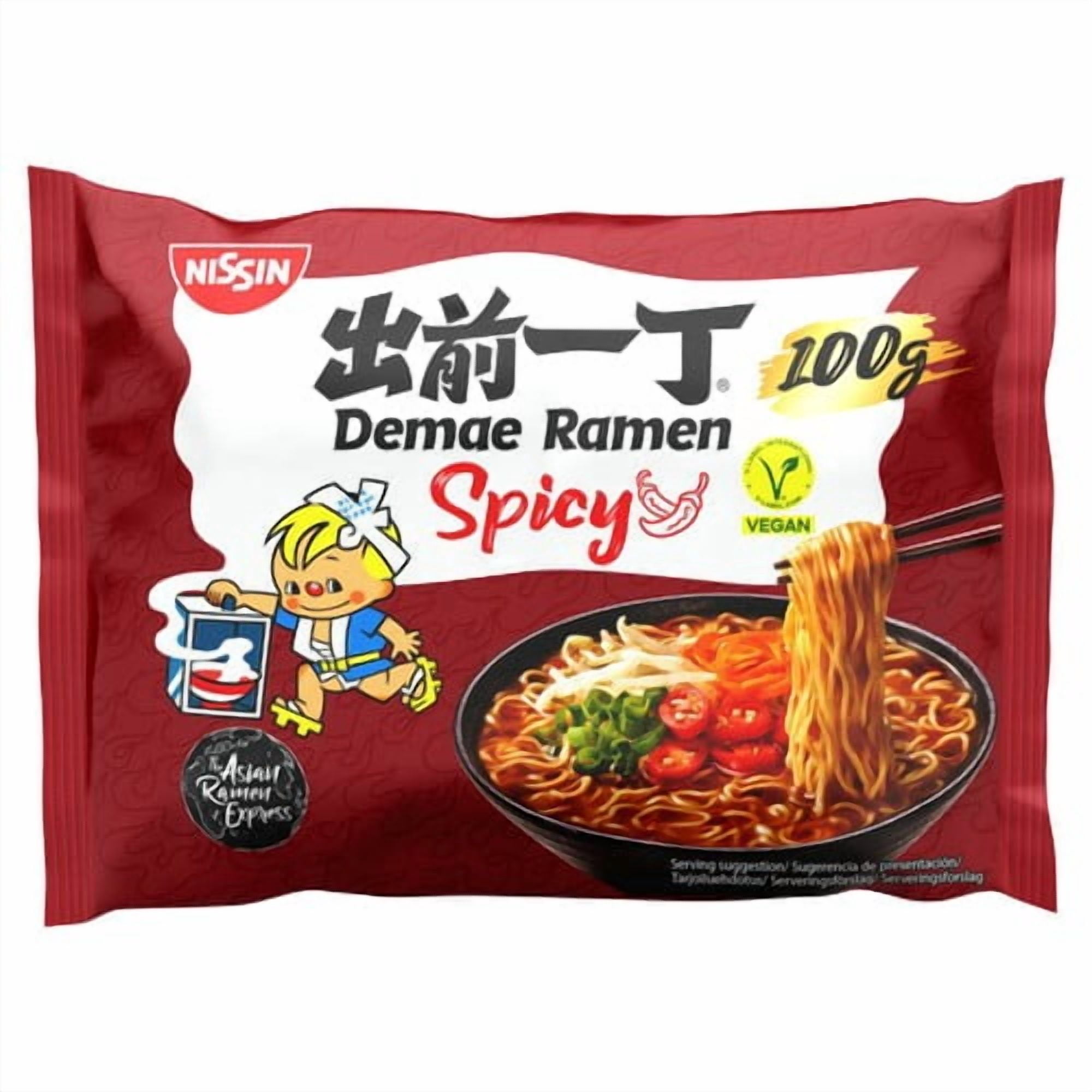 Nissin Demae Ramen Spicy Noodles 100g, British Import (Pack of 3)