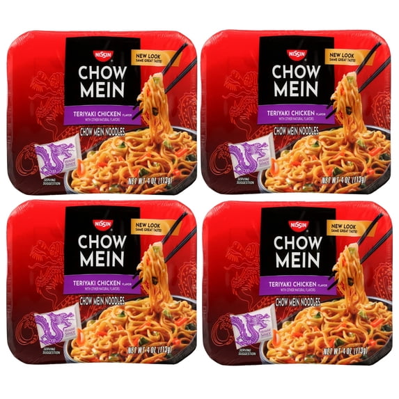 Nissin Foods Chow Mein Instant Noodles, Teriyaki Chicken Flavor, 4.0 oz ( Pack of 4 )