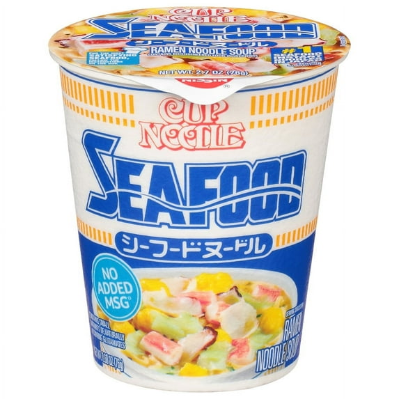 Nissin Foods Cup Noodle Ramen Noodle Soup Seafood, 2.7 oz Cup, Shelf-Stable