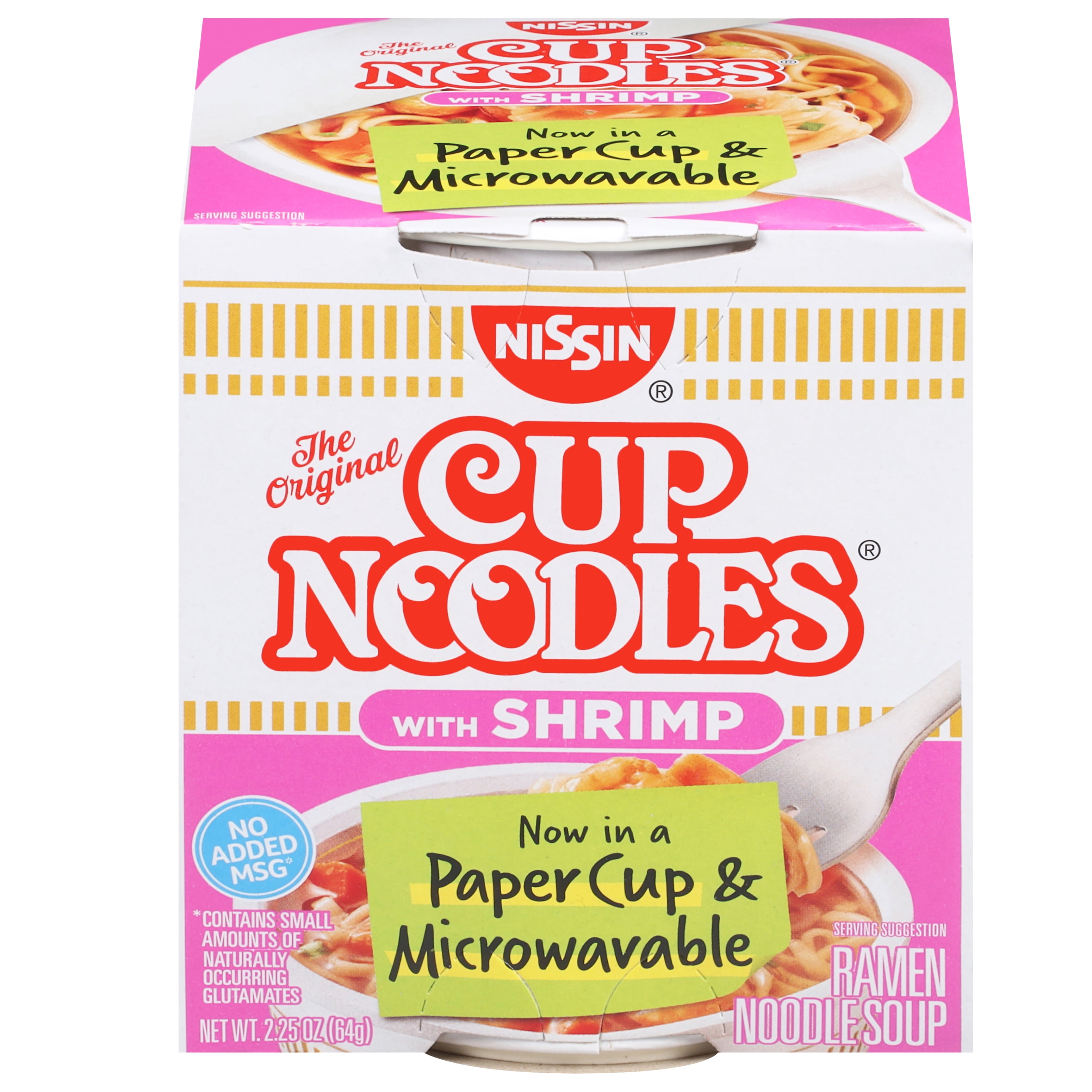 Nissin Foods Cup Noodles Ramen Noodle Soup with Shrimp 2.25 oz Cup