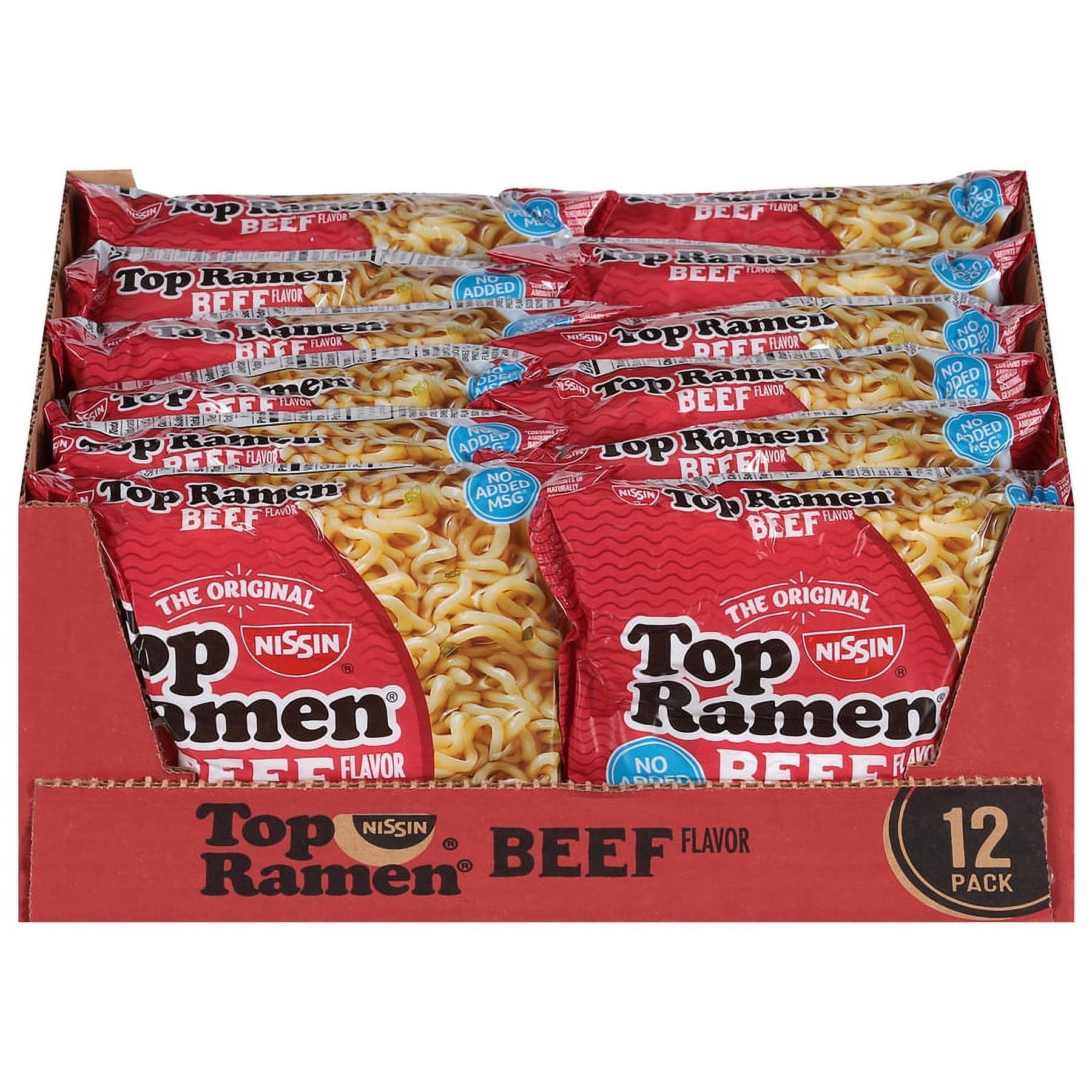 Maruchan Top Ramen Soy Sauce Flavor – 3 Oz Pack, 12 Count (Oriental Style Instant Noodle Soup)