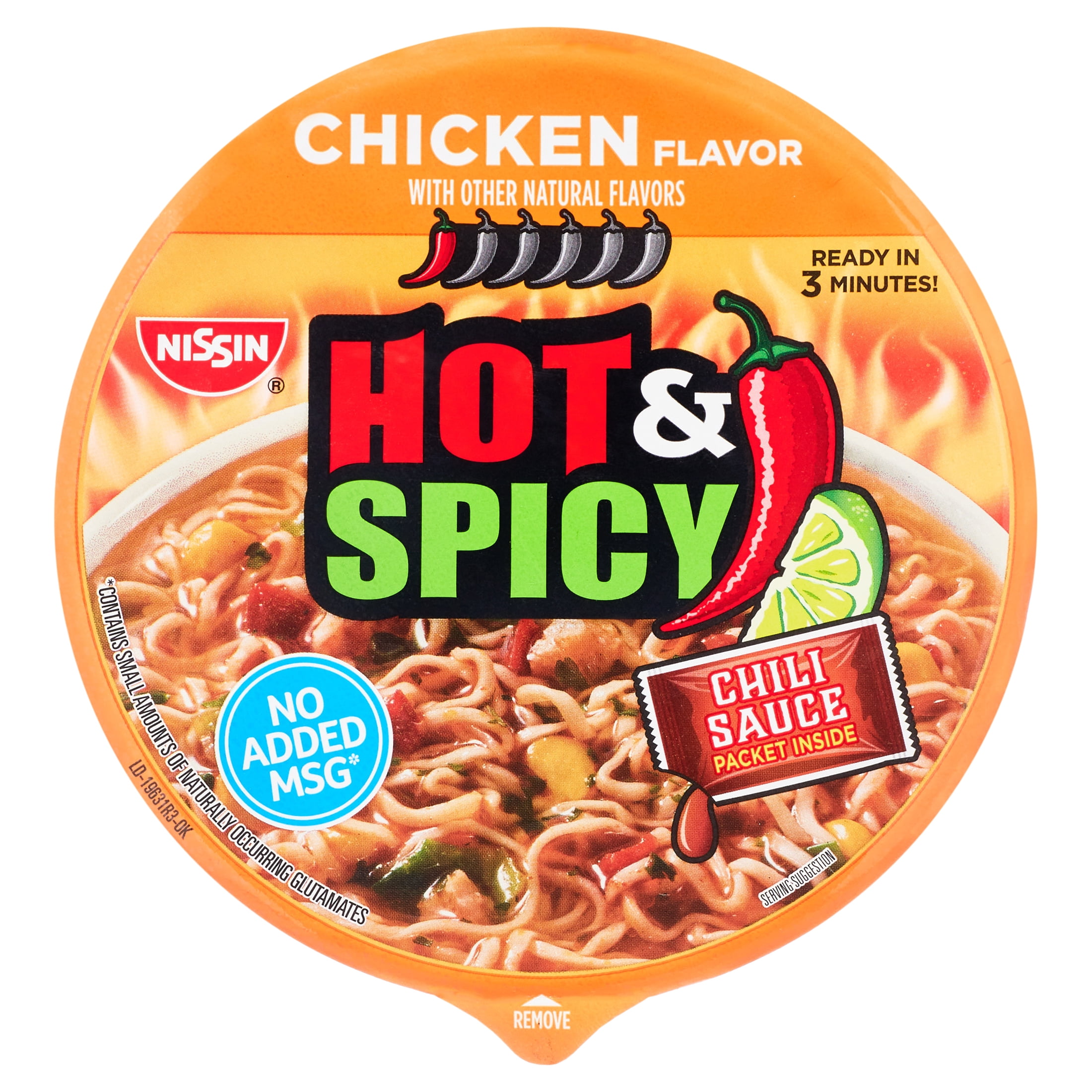 Nissin Foods Hot & Spicy Chicken Bowl Noodles 3.32oz : Target