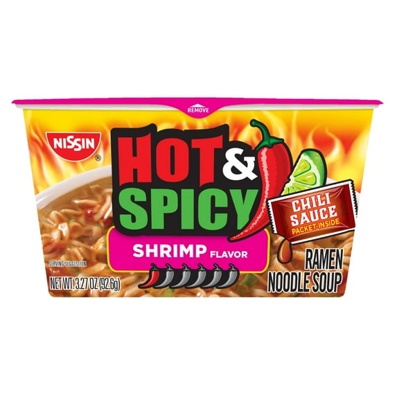Nissin Hot & Spicy with Shrimp Ramen Noodle Soup - 3.27 oz