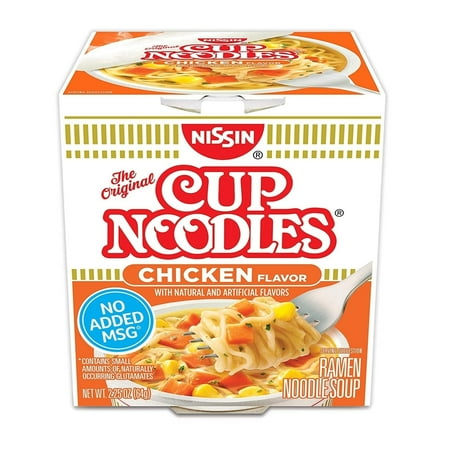 Nissin Noodles Chicken Flavor Soup Cup, 2.25 Ounce (Pack of 12)