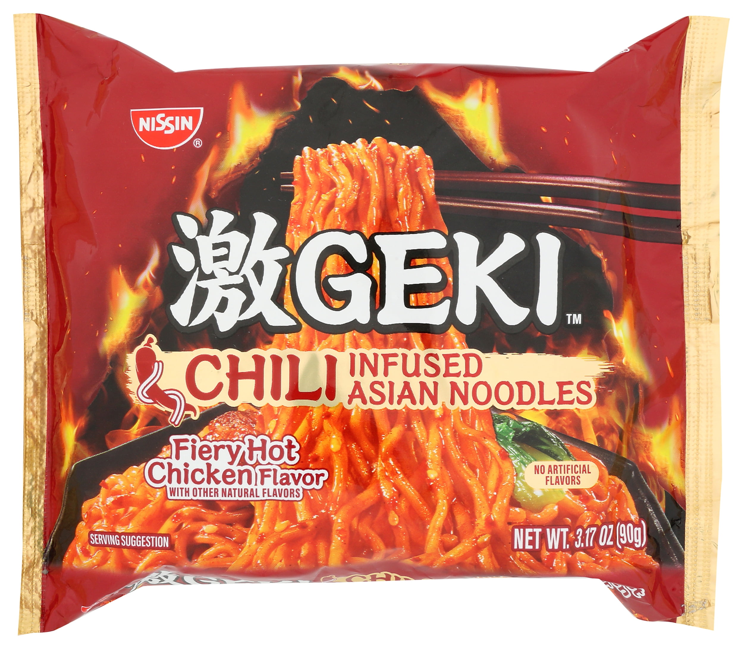 Nissin  Noodles Geki Fry Hot Ckn  3.17 Ounce (Pack Of 12)