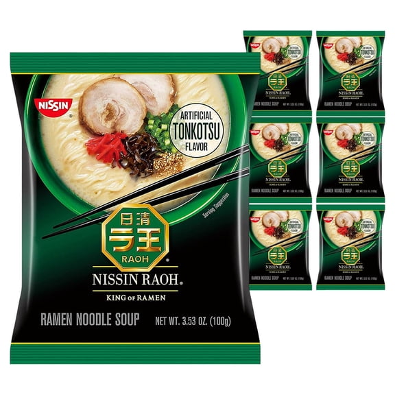 Nissin RAOH Ramen Noodle Soup, Tonkotsu, 3.53 Ounce (Pack of 6)