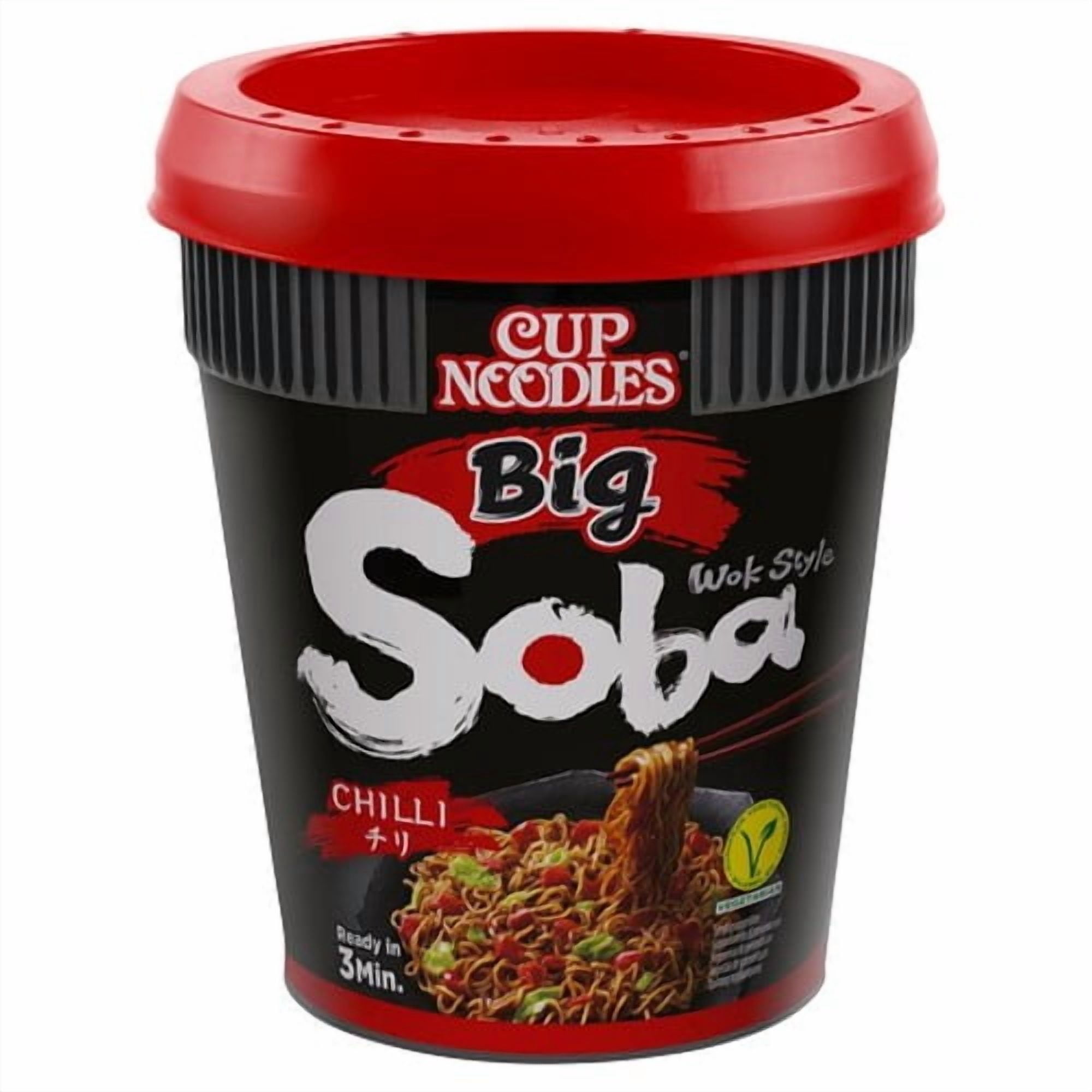Nissin Soba Big Chilli Instant Noodles Pot 115g, British Import (Pack of 2)