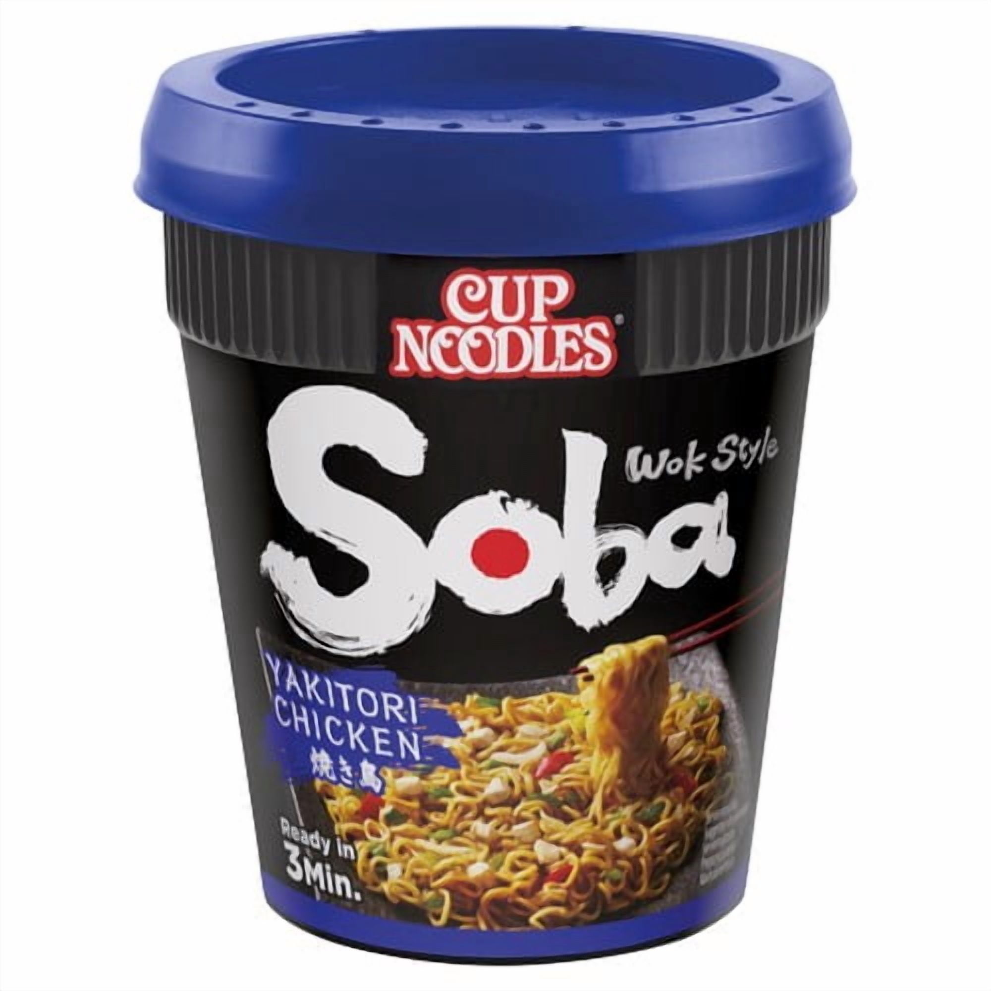 Nissin Soba Yakitori Chicken Instant Noodles Pot 89g, British Import (Pack of 3)