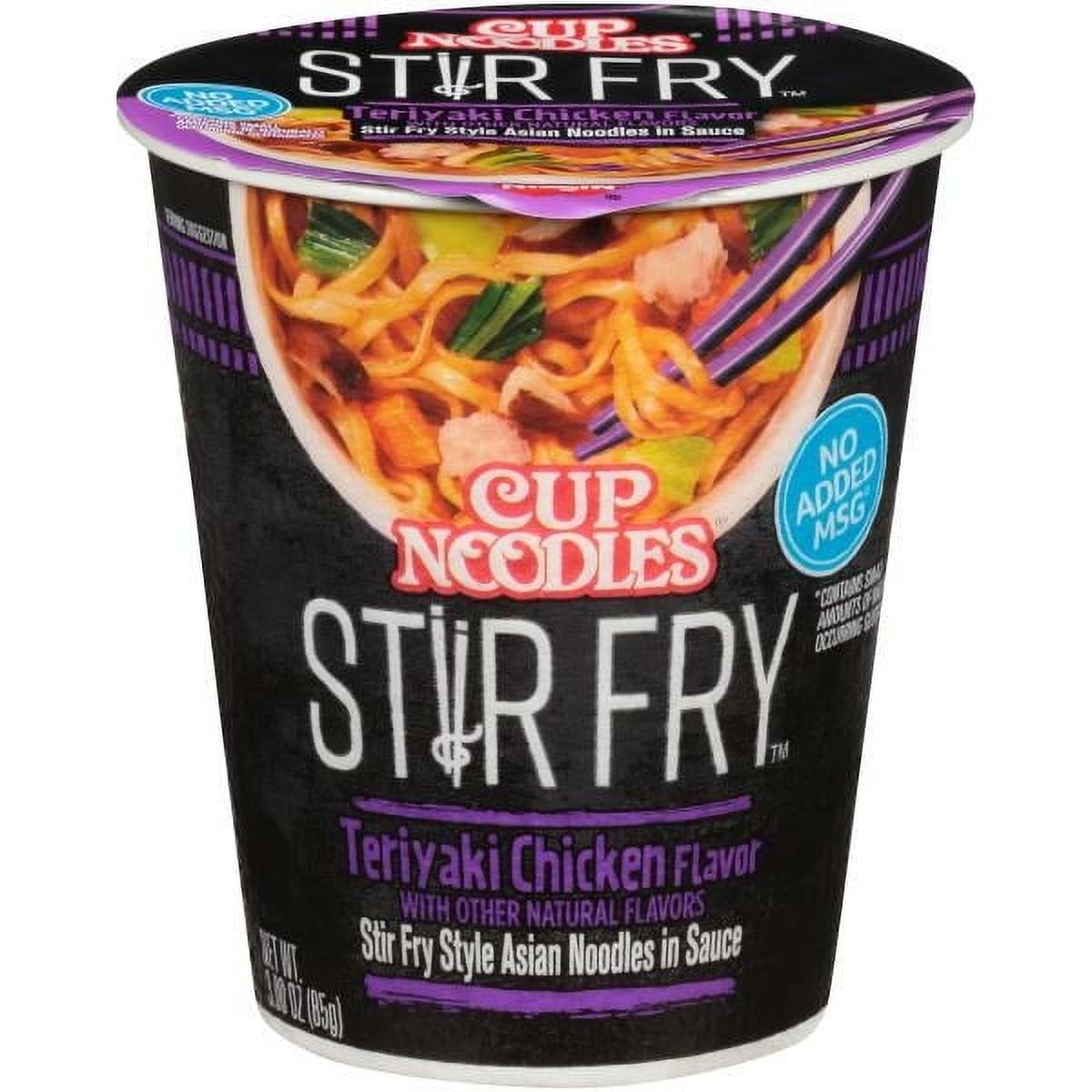 Nissin Stir Fry Teriyaki Chicken Flavor Asian Noodles in Sauce 3 oz (Pack of 8)
