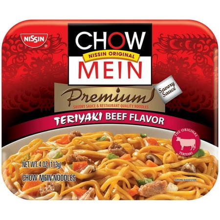 Nissin Teriyaki Beef Flavor Chow Mein Noodles, 4 oz, Pack of 4