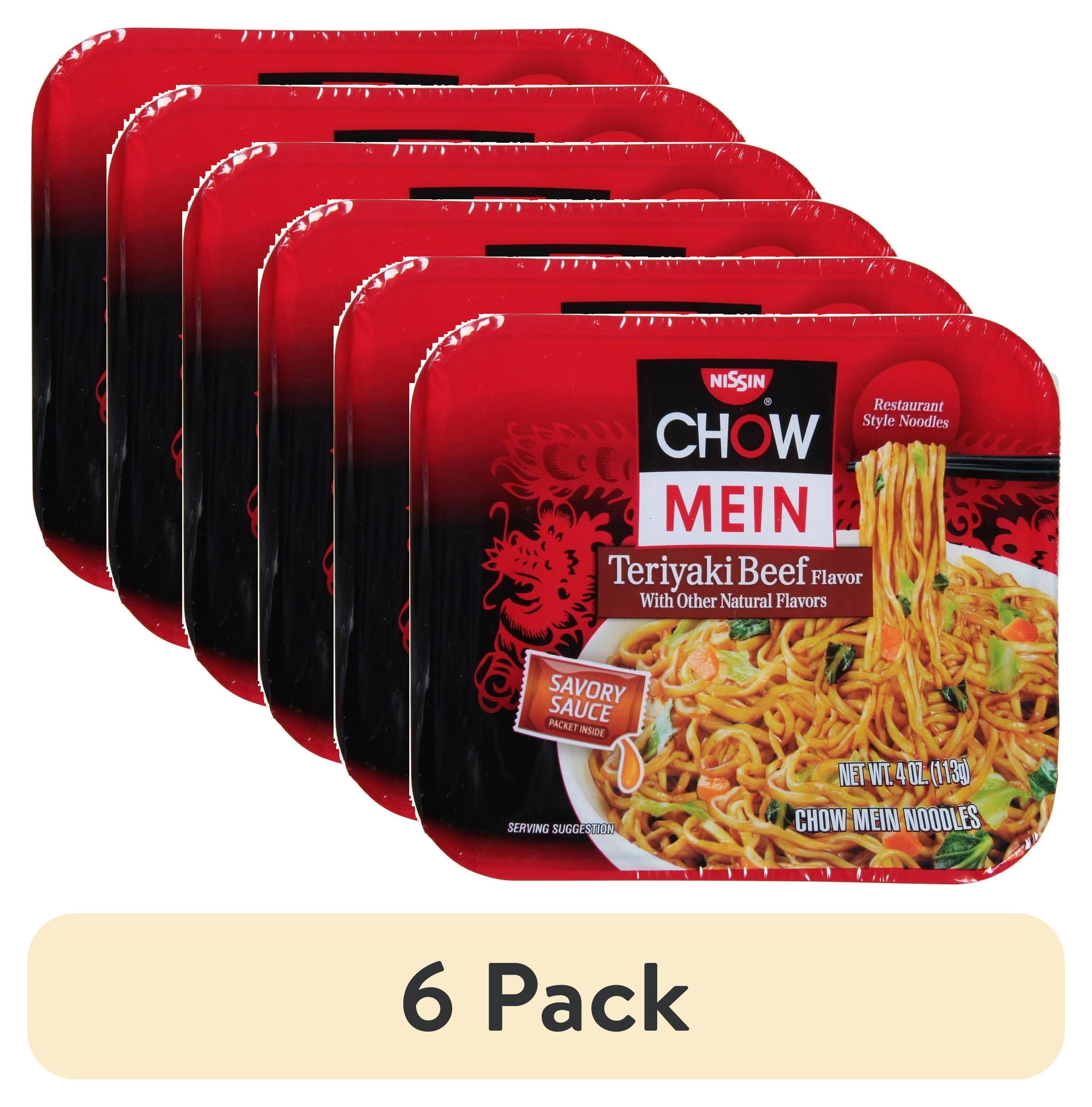 (6 pack) Nissin Foods Chow Mein Instant Noodles, Teriyaki Beef Flavor
