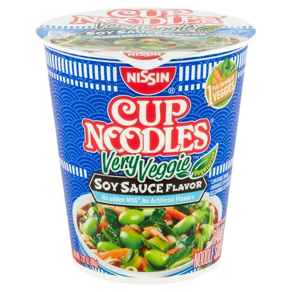 Nissin The Original Cup Noodles Very Veggie Soy Sauce Ramen Noodle Soup, 2.82 oz