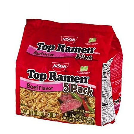 Nissin Top Ramen Beef Flavor - 5 CT