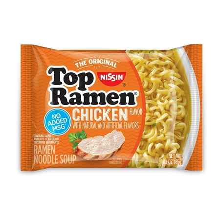 Nissin Top Ramen Noodle Soup, Chicken, 3 Ounce (Pack of 24). Ready to Cook