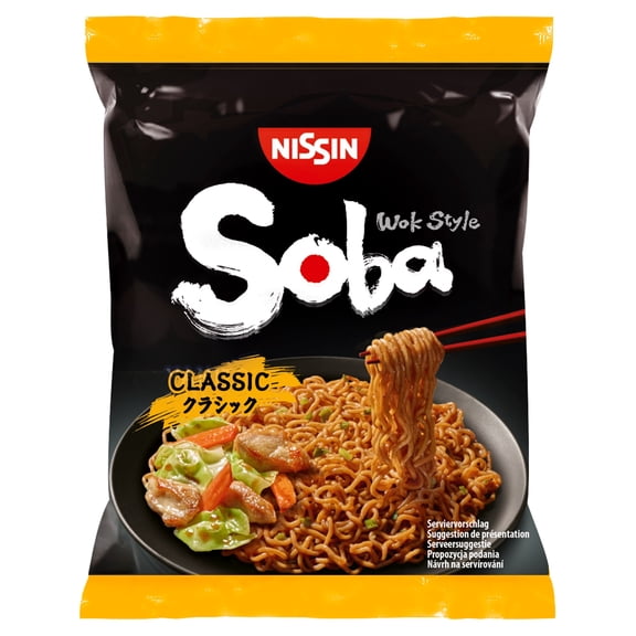 Nissin Wok Style Soba Noodles Classic 109G, Imported from Britain